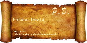 Patócs Dávid névjegykártya