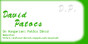 david patocs business card
