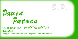 david patocs business card